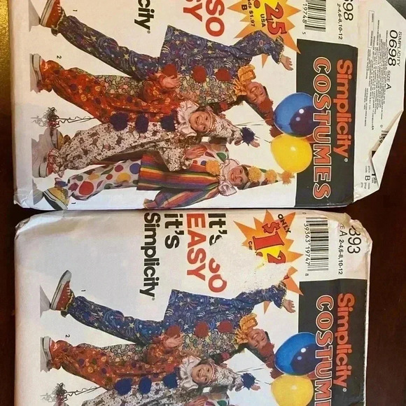 5/$25 Simplicity 0698 kid clown costume size 2-12 girls or boys - Picture 2 of 5